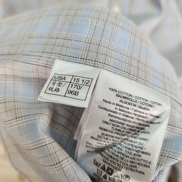 Brooks Brothers Dress Shirt Slim Fit All Cotton Non-Iron Men's Size 15.5 2/3 - Picture 8 of 10